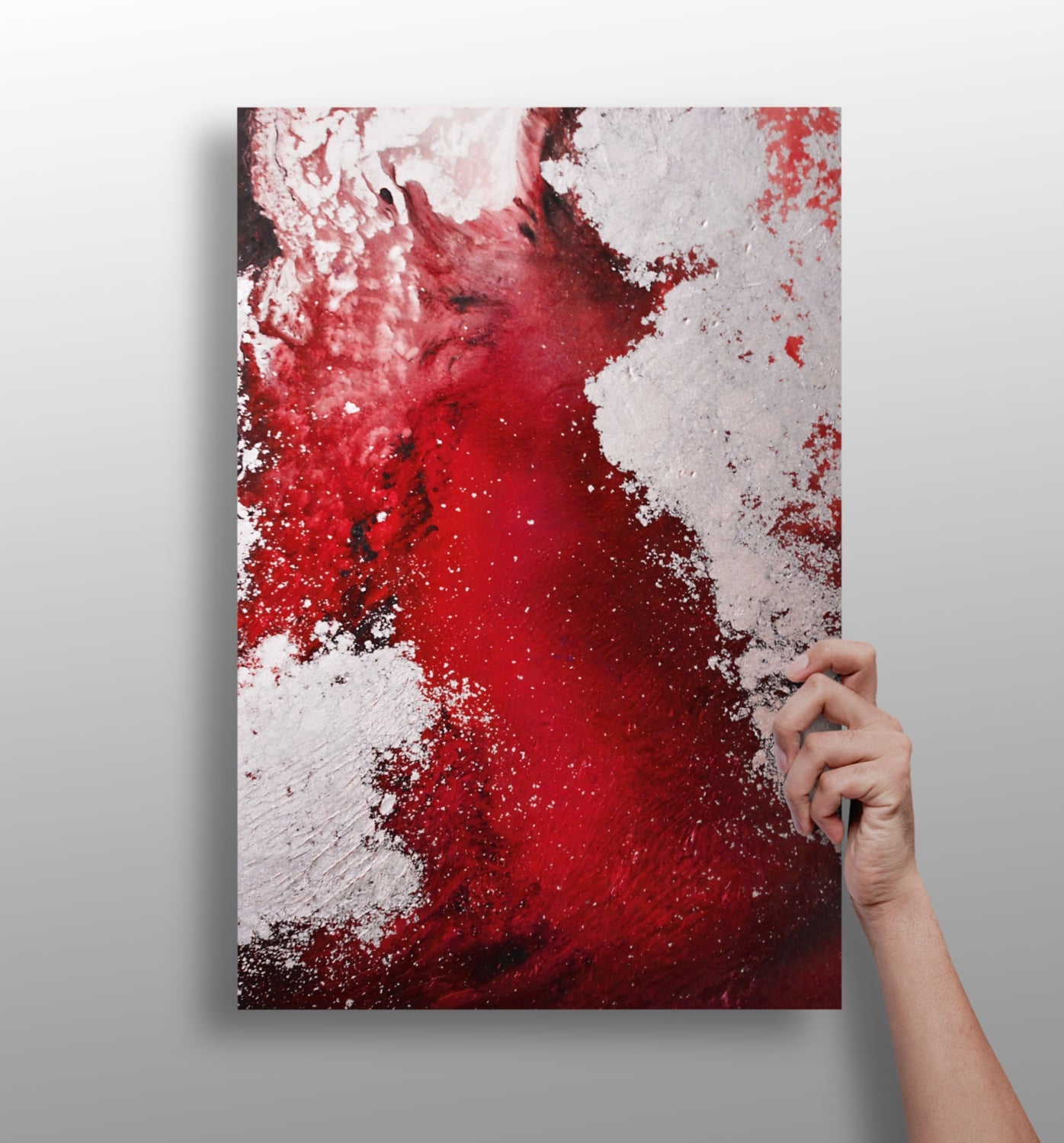 Abstract Paint Red V3 Aluminum Print