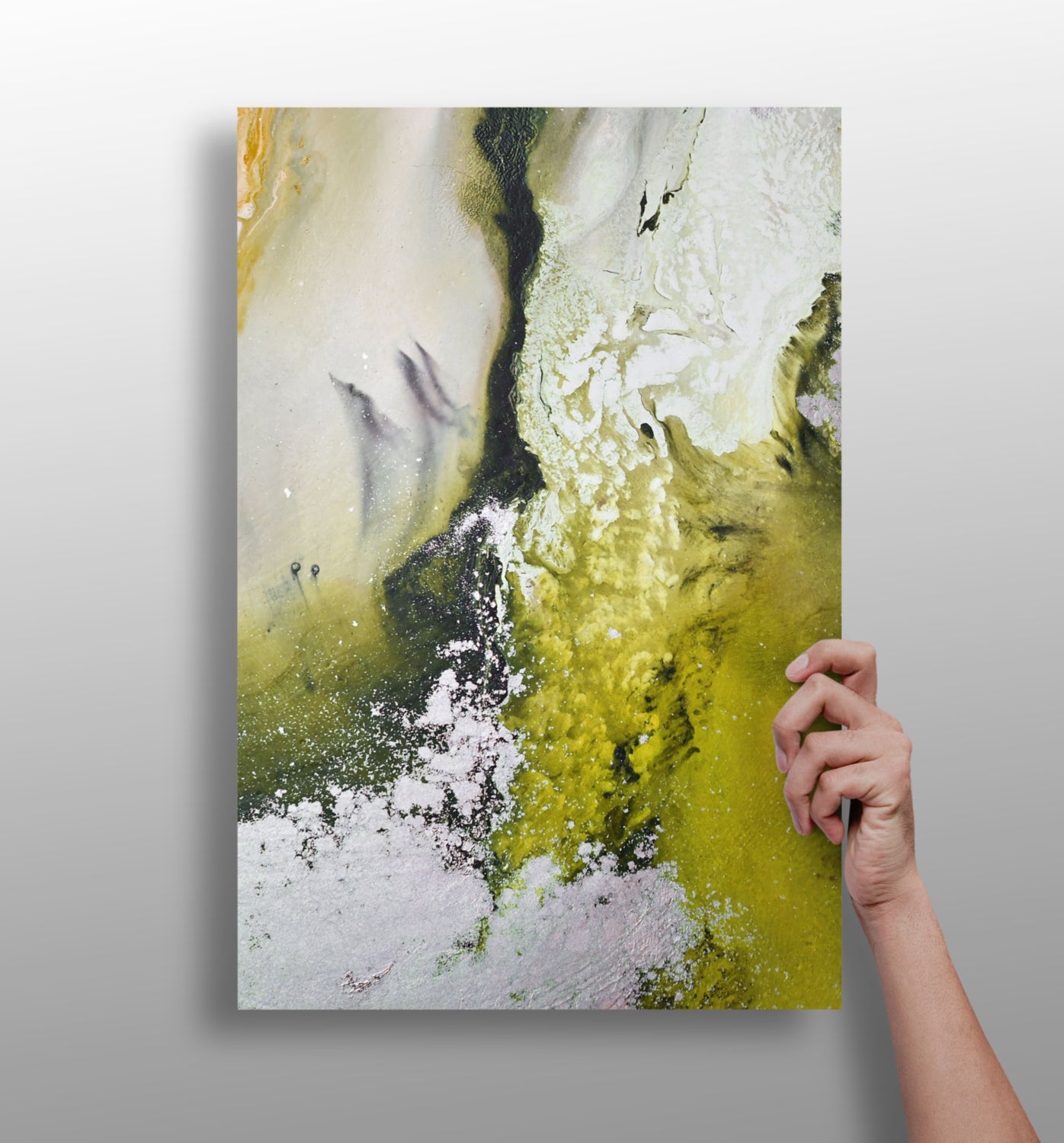 Abstract Paint Yellow V2 Aluminum Print