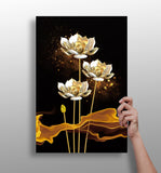 Golden Flower Abstract Aluminum Print