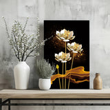 Golden Flower Abstract Aluminum Print