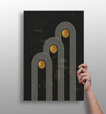 Abstract Line Art Dots and Lines Aluminum Print