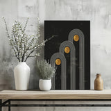 Abstract Line Art Dots and Lines Aluminum Print