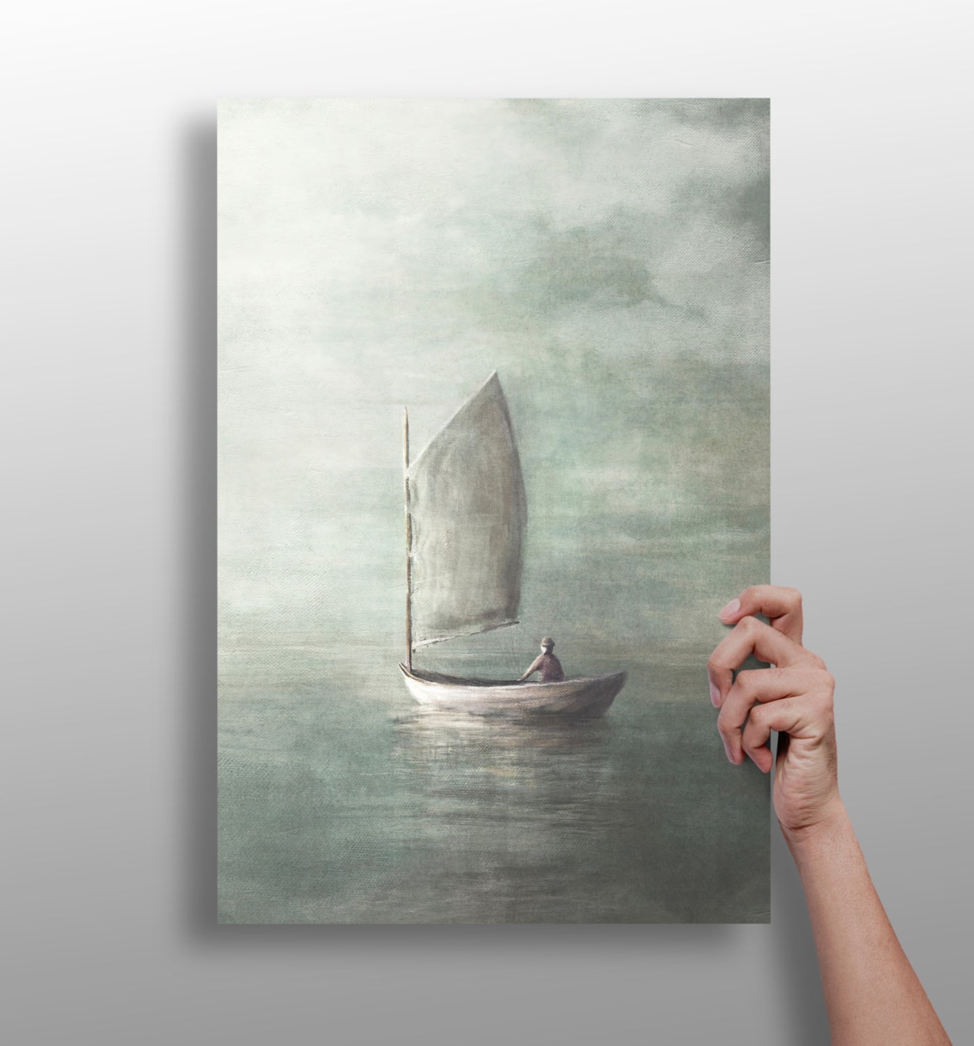 Sail in Mist Aluminum Print