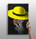 Woman with Yellow Hat Aluminum Print