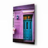 Purple House Glass Wall Art