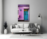 Purple House Glass Wall Art