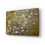 White Flowers Glass Wall Art