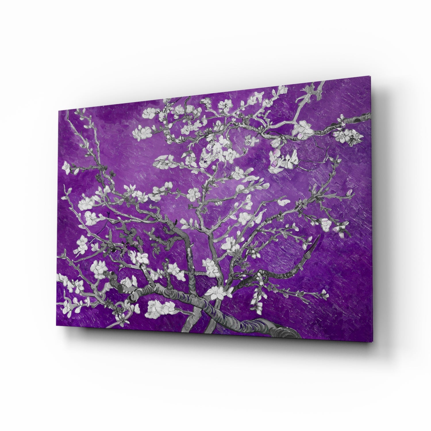 White Flowers Glass Wall Art