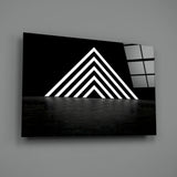 Neon Triangle Glass Wall Art