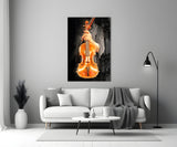 Violin Glass Wall Art