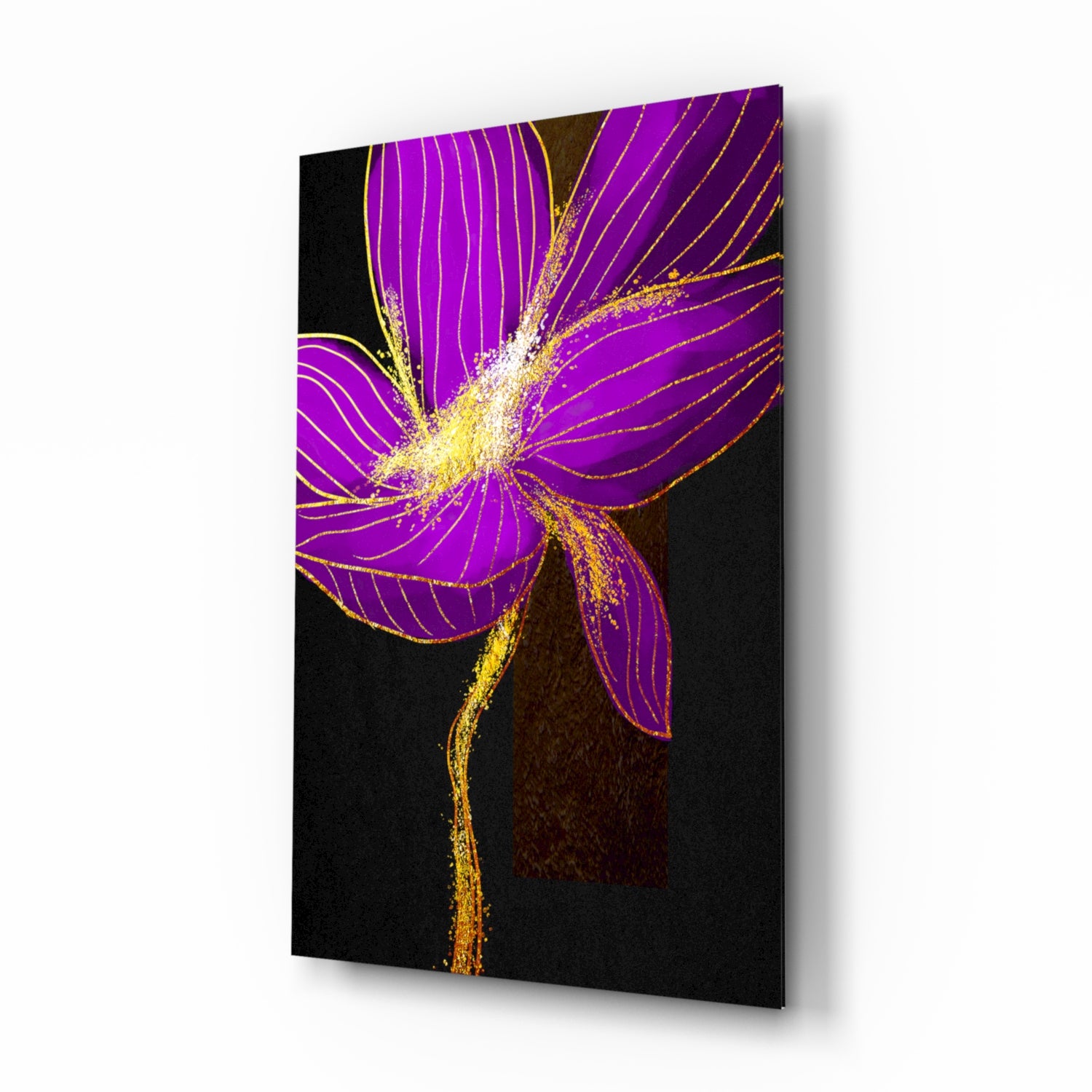 Purple Flower Glass Wall Art