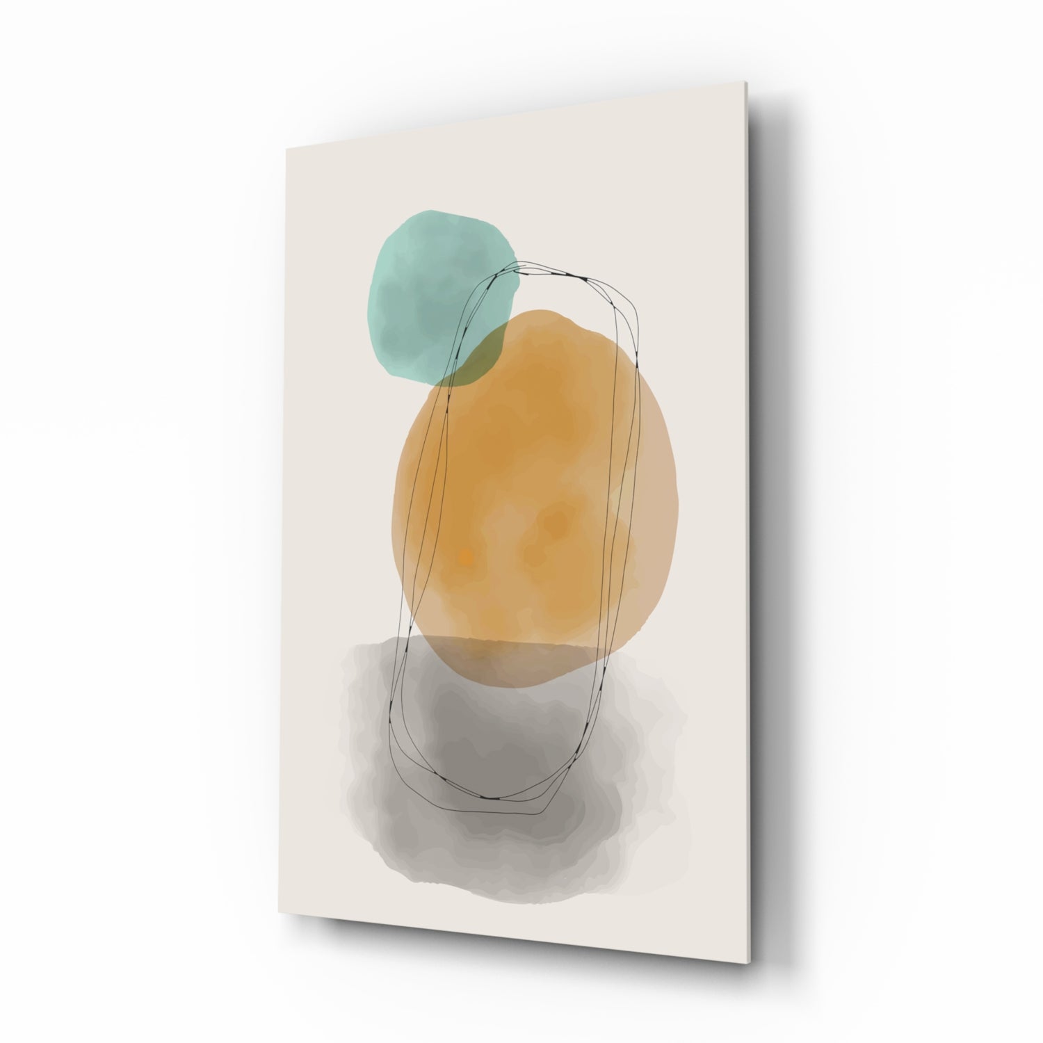 Abstract Shapes Glass Wall Art