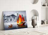 Sailboat Glass Wall Art