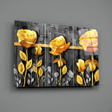 Yellow Rose Glass Wall Art