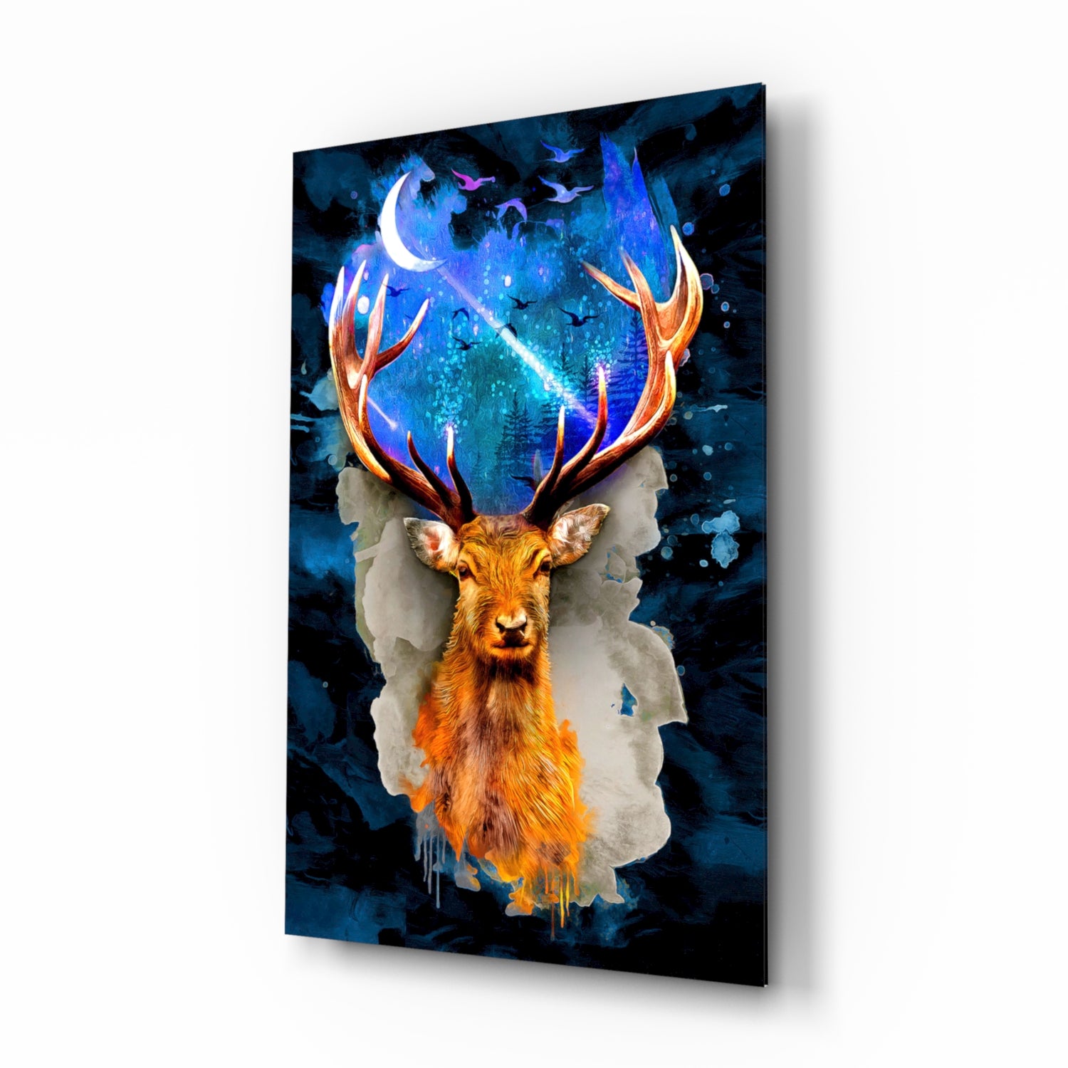 Deer Glass Wall Art