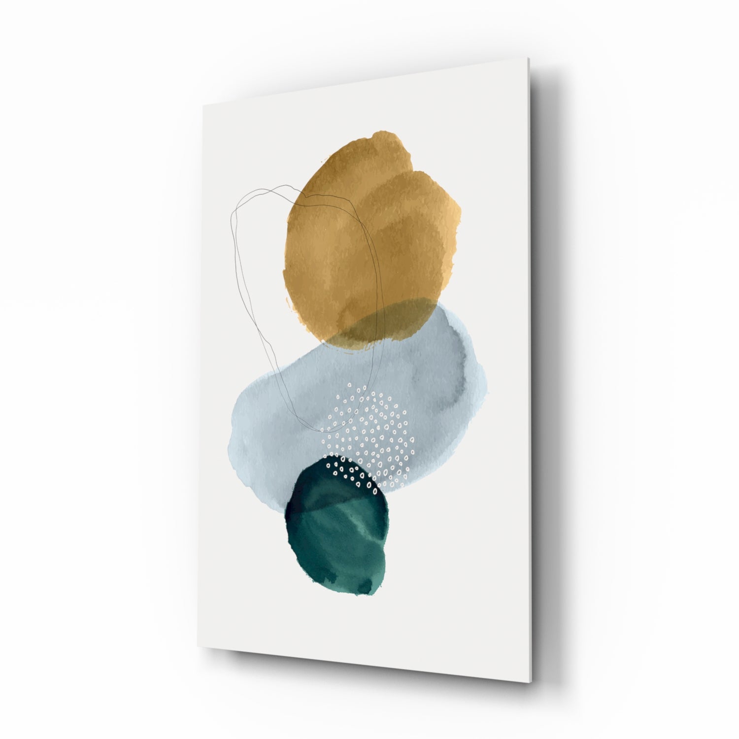 Abstract Shapes Glass Wall Art