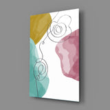 Abstract Shapes Glass Wall Art