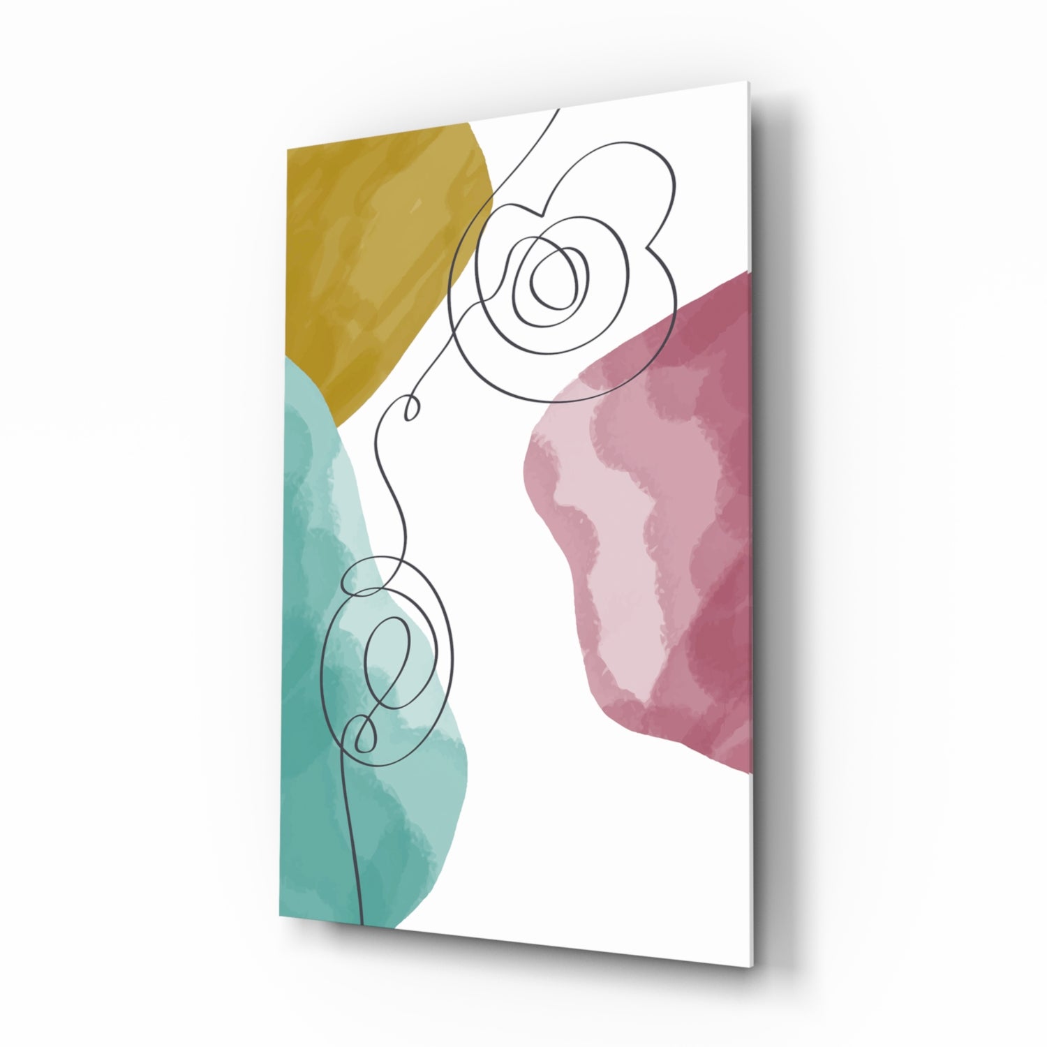 Abstract Shapes Glass Wall Art