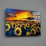 Sunflower Flower Glass Wall Art