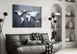 World Map Glass Wall Art