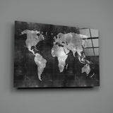 World Map Glass Wall Art