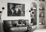 World Map Glass Wall Art