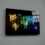 World Map Glass Wall Art