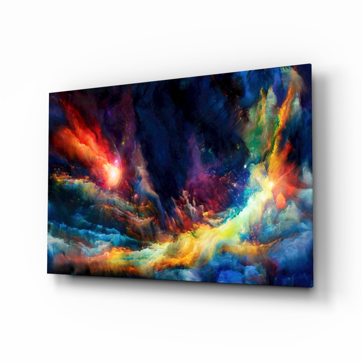 Colorful Space Glass Wall Art