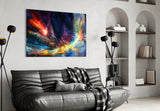 Colorful Space Glass Wall Art