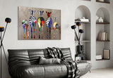 Colorful Zebras Glass Wall Art