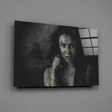 Tattooed Woman Glass Wall Art