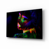 Neon Woman Glass Wall Art