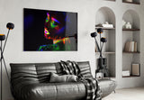 Neon Woman Glass Wall Art