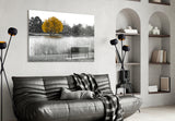 Yellow Tree Glass Wall Art