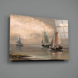 Sailboats Glass Wall Art