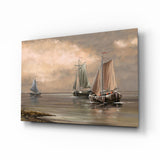 Sailboats Glass Wall Art