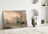 Sailboats Glass Wall Art