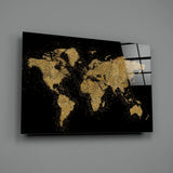 World Map Glass Wall Art