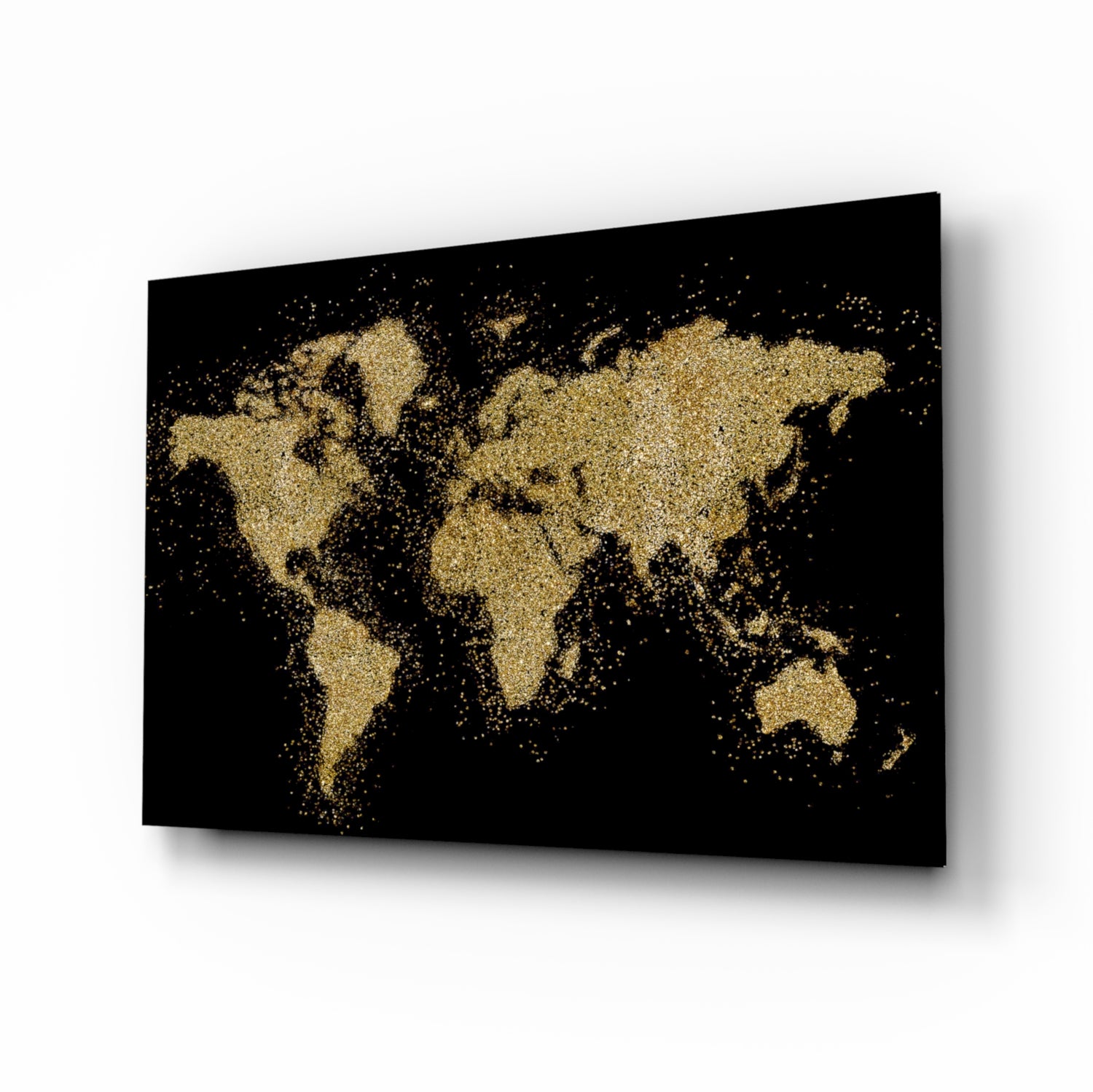 World Map Glass Wall Art