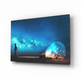 Starry Night Glass Wall Art