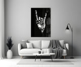 Horns Hands Glass Wall Art