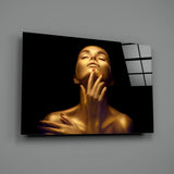 Gold Woman Glass Wall Art