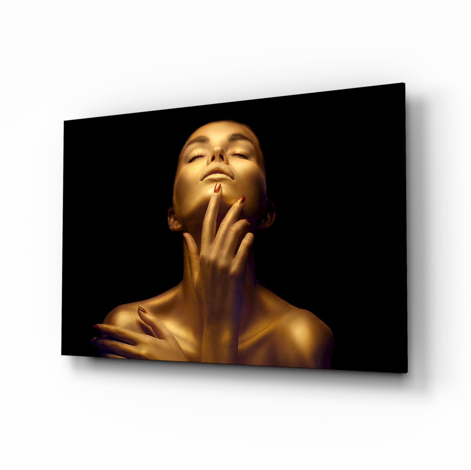 Gold Woman Glass Wall Art