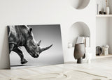 Black Rhino Glass Wall Art