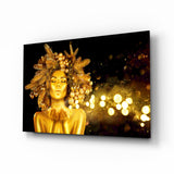 Gold Woman Glass Wall Art