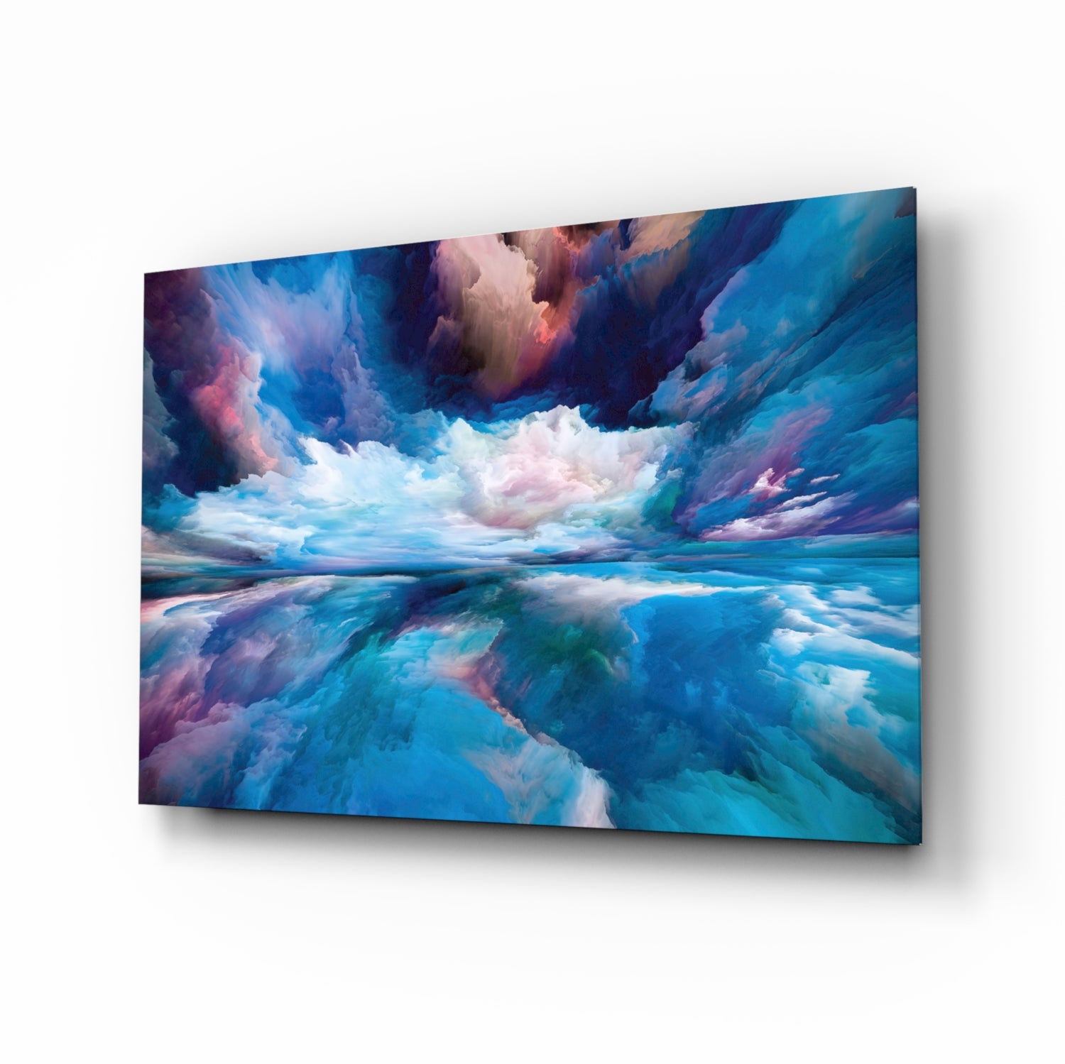 Blue Explosion Glass Wall Art