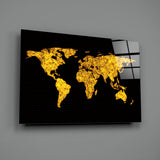 World Map Glass Wall Art