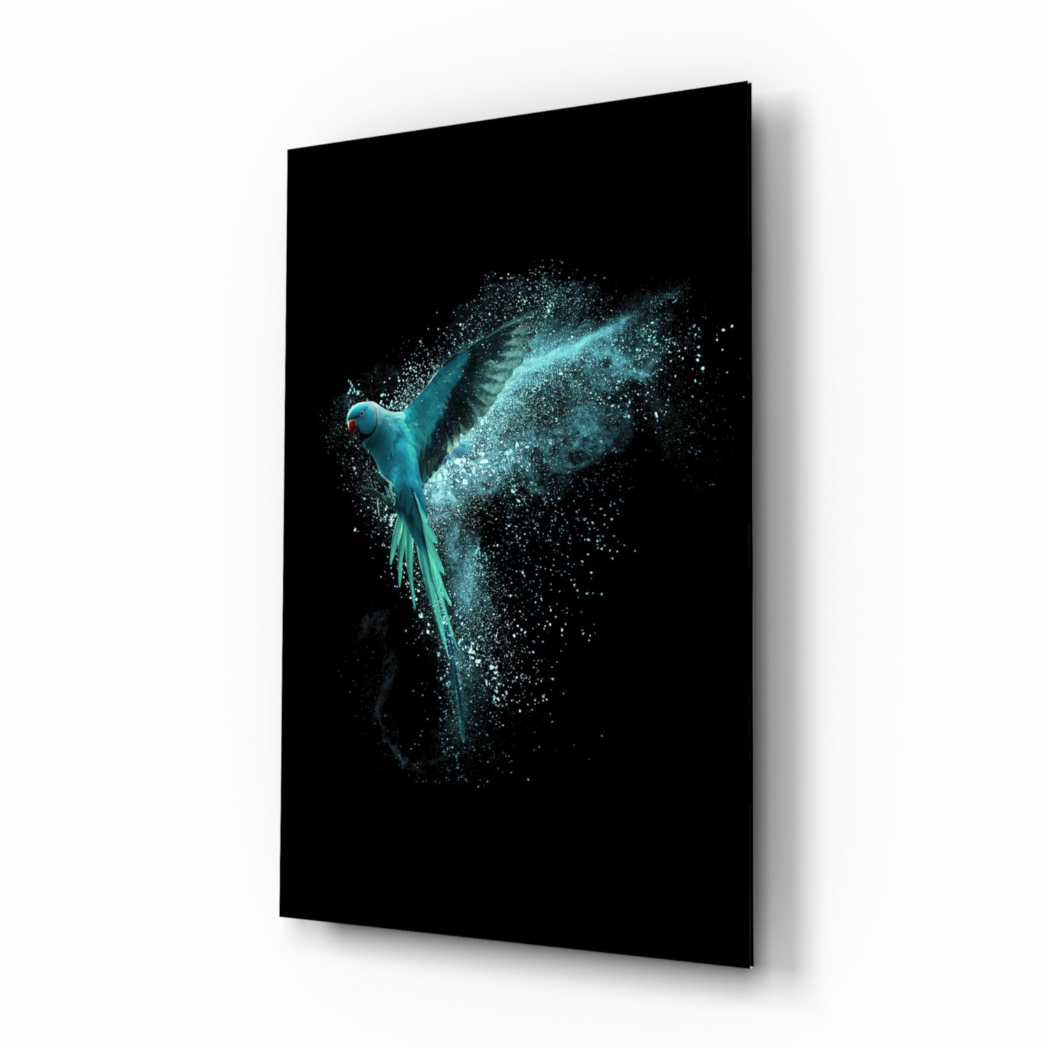 Luminious Parrot Glass Wall Art