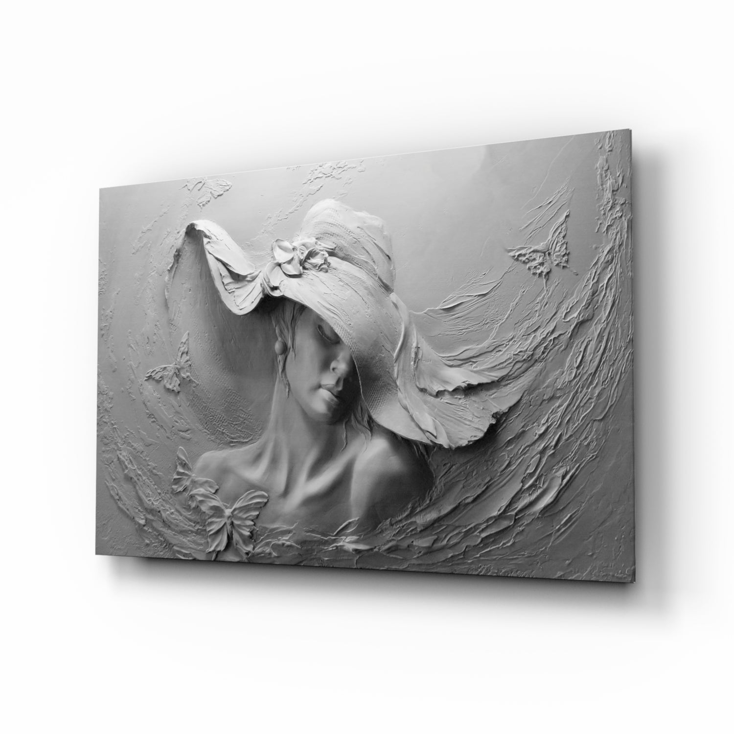 Relief Woman Glass Wall Art