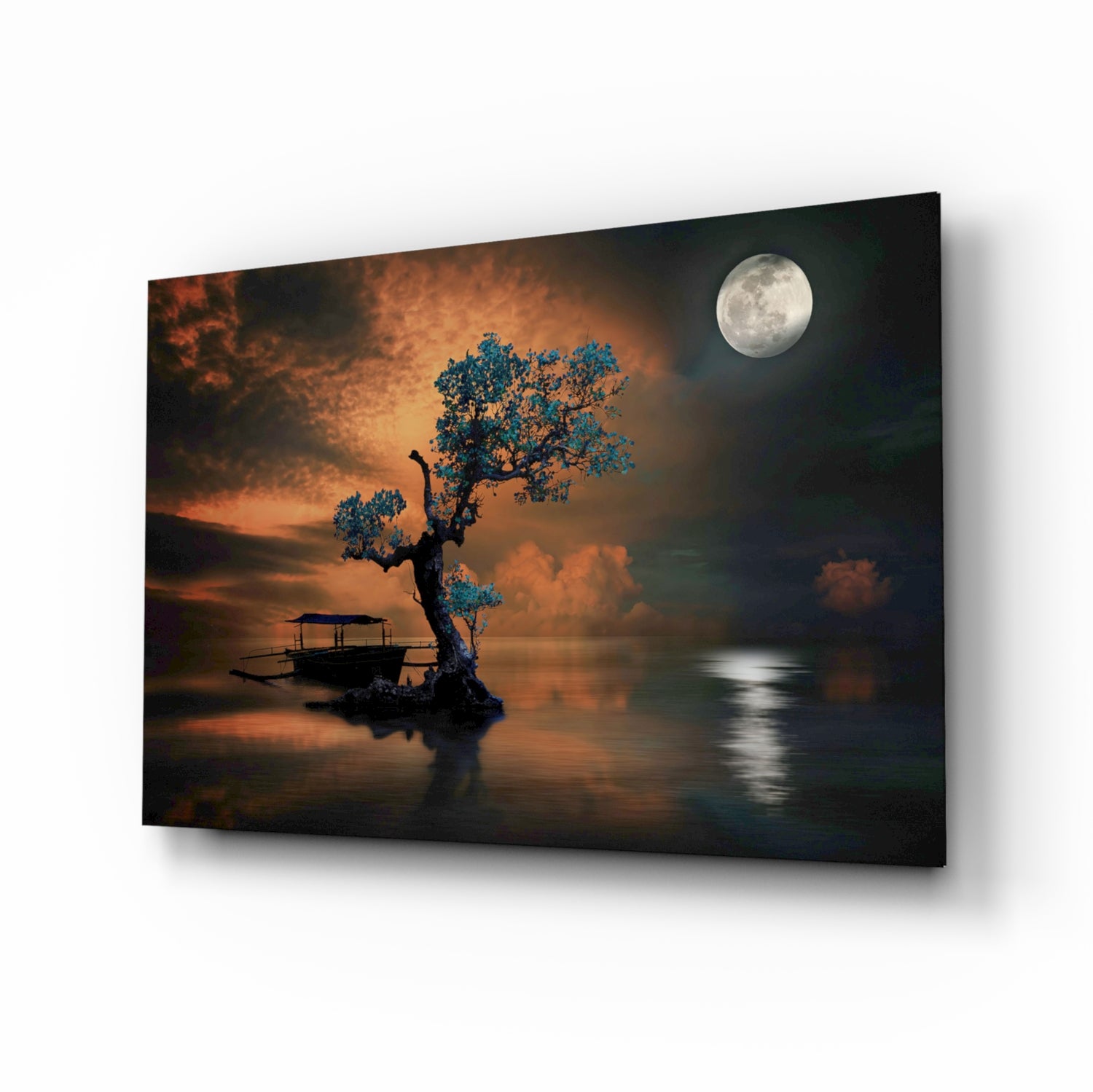 Night of the Tree Glass Wall Art